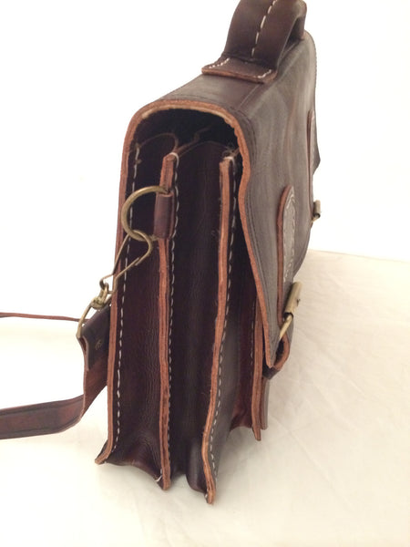 Moroccan Hand Made Leather Laptop Bag / Satchel